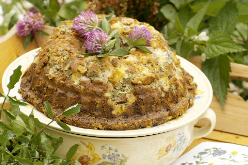 Hartige taart uit een tulband